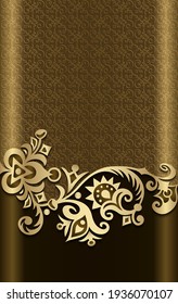 Branch with flowers paper cut vector vintage illustration. Engraved decorative nature elements and objects. Greeting card template