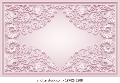 Zweig mit Blumenpapier schneiden Vektorgrafik Vintage-Illustration. Gravierte dekorative Naturelemente und -objekte. Grußkartenvorlage