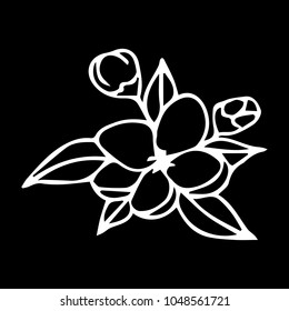 Branch with Flowers vector illustration