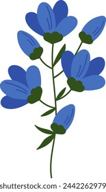 Branch With Flowers Vector Illustration