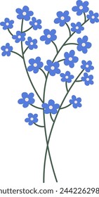 Branch With Flowers Vector Illustration