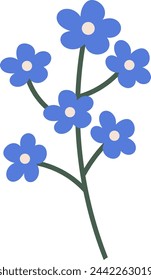 Branch With Flowers Vector Illustration