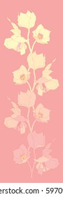branch with flowers. vector flowers. pink flowers. summer flowers.