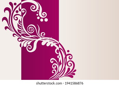 Branch with flowers vector vintage illustration. Engraved decorative nature elements and objects. Greeting card template