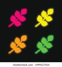 Branch four color glowing neon vector icon