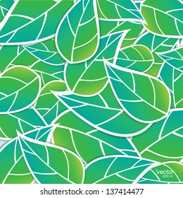 branch with fresh green leaves vector