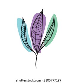 Zweigbild-Vektorgrafik, Art Tattoo-Skizze, handgezeichnet, gedruckt