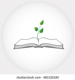 the branch is growing from the book