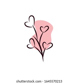 Zweig mit Kopfzeilenhandgezeichnet Vektorillustration Design