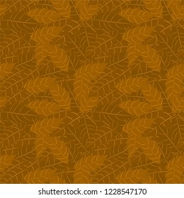 Branch of holly with leaves. Seamless pattern. Vector Illustration. EPS10