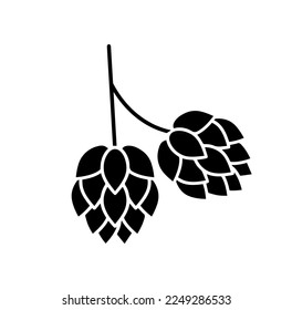 branch of hops icon isolated on background