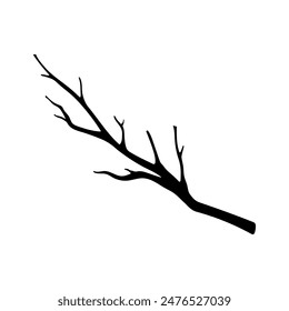 Branch icon. Black silhouette. Side view. Vector simple flat graphic illustration. Isolated object on a white background. Isolate.