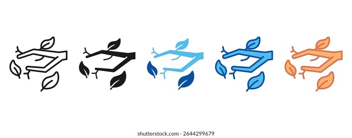 Branch Icon Set Multiple Style Collection