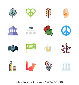 branch icon set. vector set about squirrel, hierarchical structure, leaves and mistletoe icons set.