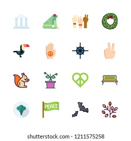 branch icon set. vector set about leaves, broccoli, plant and peace icons set.