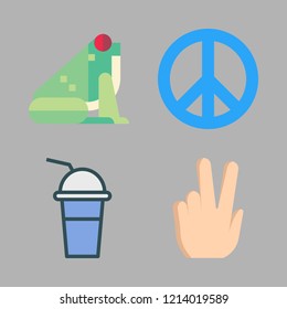 branch icon set. vector set about peace, seasoning icon and frog icons set.