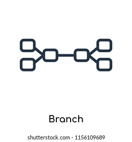 Branch icon vector isolated on white background, Branch transparent sign , thin symbols or lined elements in outline style