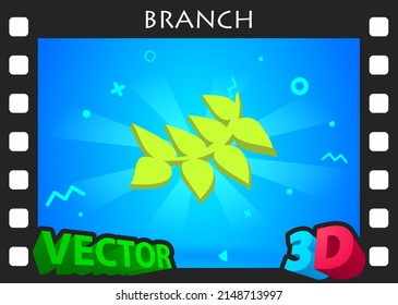 Branch isometric design icon. Vector web illustration. 3d colorful concept