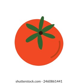 Branch of juicy ripe tomatoes, ripe bunch of tomato, vegetarian organic food, fresh whole tomato vegetables, healthy nutrition food, natural source of vitamins isolated flat vector illustration.