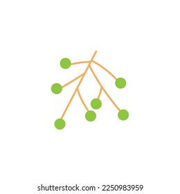 branch leaf ball element natural simple design vector