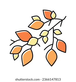 branch leaf color icon vector. branch leaf sign. isolated symbol illustration