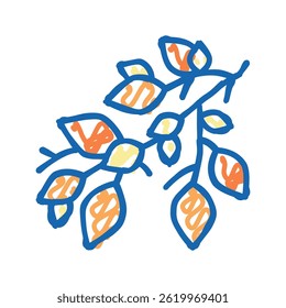 branch leaf doodle icon sketch vector. branch leaf sign. isolated symbol illustration