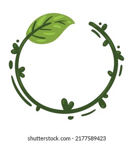 rama con icono de ecología de hoja