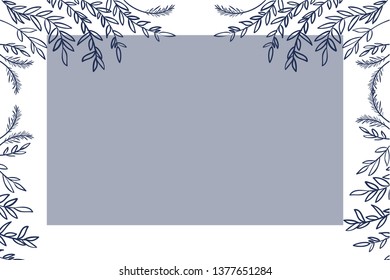 branch and leaf with frame isolated icon