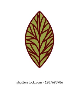 branch with leaf isolated icon