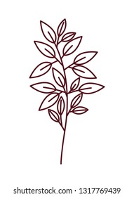 branch with leaf isolated icon