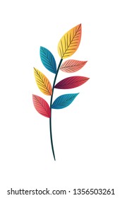 branch with leaf isolated icon