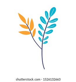 branch with leaf isolated icon vector illustration design