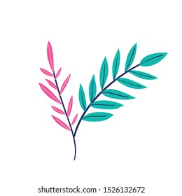 branch with leaf isolated icon vector illustration design