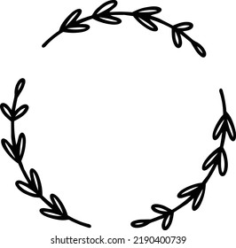 Branch Leaf Monogram Frame Border VEctor Icon