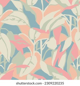 branch and leaf with neon color illustration seamless repeat pattern fashion and fabric surface design digital artwork