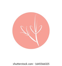 rama con diseño de ilustración vectorial de estilo de línea y bloque de hojas