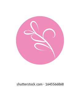 branch with leafs block and line style vector illustration design
