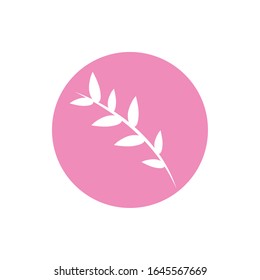 branch with leafs block and line style vector illustration design