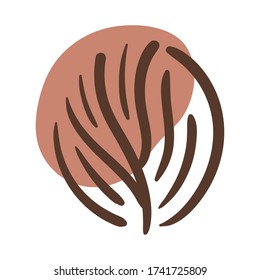 branch with leafs boho block organic style vector illustration design