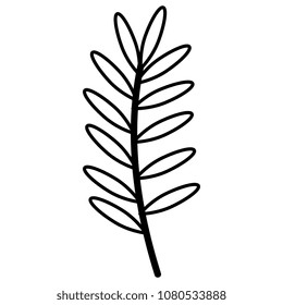 branch with leafs decorative icon