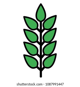 branch with leafs decorative icon