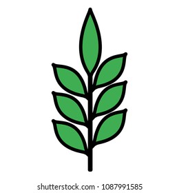 branch with leafs decorative icon