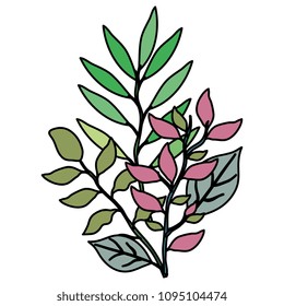 branch with leafs decorative icon