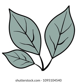 branch with leafs decorative icon