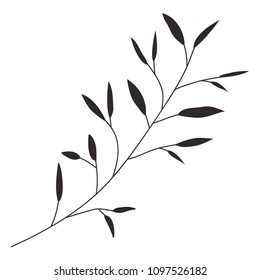 branch with leafs decorative icon