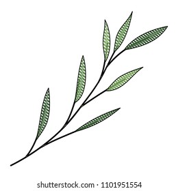 branch with leafs decorative icon