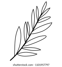 branch with leafs decorative icon