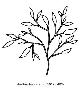 branch with leafs decorative icon