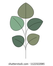 branch with leafs decorative icon