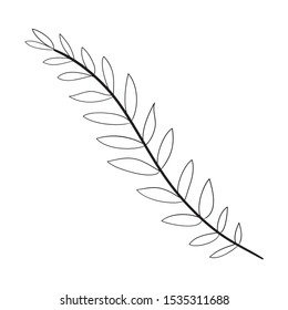branch with leafs decorative icon vector illustration design